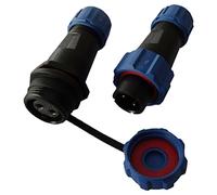 230V 12V IP68 16mm 2-polig 3-polig 2-Pin 3Pin Rundstecker Buchse Verbinder Stecker Set mit Deckel Steckverbindung Steckverbinder wasserdicht für Garten Boot KFZ / 8mm Kabeldurchmesser (2-Pin)