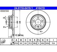 Bremsscheibe ATE 24.0110-0419.1, 1 Stück