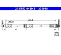 ATE Bremsschlauch 24.5150-0459.3 für MITSUBISHI SMART, Hinterachse
