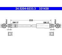 Flexibler Bremsschlauch 24.5204-0233.3 ATE für AUDI SEAT SKODA VW
