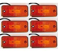 24/7 Auto 6 x LED 12 V Seitenmarkierungsleuchten mit Halterungen Orange LKW Van Camper Bus