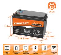 24V/12V LiFePO4 Akku 300Ah 200Ah 100Ah Lithium Batterie BMS für Wohnmobil Boot