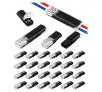 24x Kabelverbinder Wasserdicht 2 Polig Steckverbinder Schwarz fuer 18 22 AWG Steckverbinder 2 Polig mit Schnellverschluss KFZ XT60 Stecker A