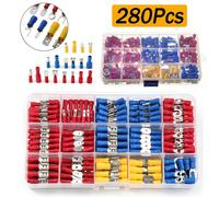 280 tlg Kabelschuhe Sortiment Box Auto KFZ Steckverbinder Set Flachstecker Satz