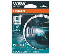 OSRAM COOL BLUE® INTENSE W5W, bis zu 4.000K, Halogen-Signallampe, Doppelblister (2 Lampen)