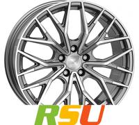 2DRV WH37 daytona grau hochglanzpoliert 8.5x19" ET40 LK5 108 ML 72.6 Alufelge...
