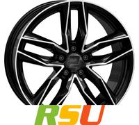 2DRV WH40, 7.5x18 5/120 ET60, schwarz Front poliert