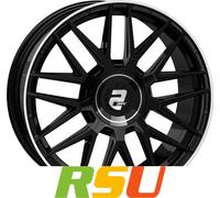 2DRV WH43 schwarz glänzend lackiert mit hochglanzpoliertem Felgenbett 9x20" ...