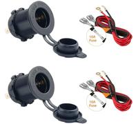 2er 12V Auto KFZ Zigarettenanzünder Dose Buchse Einbau Steckdose Adapter Kabel