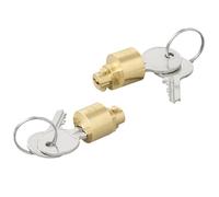 2er Pack Steckschloss für ALBE EM60-80-130-180 - Diebstahlsicherung für Anhängerkupplung - Kupplungsschloss aus Messing Ø18×25 mm - inkl. 4 Schlüssel - wetterfest & passgenau