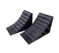 2er Set Unterlegkeil / Radstopper schwarz aus Kunststoff mit Griff