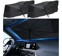 2er-Set Wärmeisolierender Sonnenschutz Windschutzscheibe 145x79cm: UV50+ Schutz - Hält Auto kühl, schützt Innenraum & Armaturen effektiv