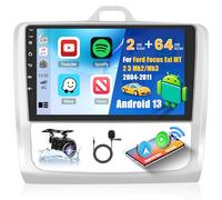 [2G+64G] Hikity Autoradio Navi Für Ford Focus Mk2 Mk3 Exi MT 2 3 2004-2011 Android 15 Wireless Carplay 9 Zoll Bildschirm Radio mit Android Auto GPS WiFi Rückfahrkamera FM RDS DSP SWC Bluetooth MIC
