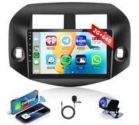 2G+64G Wireless Carplay Android 15 Autoradio 2 Din für Toyota RAV4 2005-2013 mit Android Auto Navi GPS WiFi 10.1 Zoll Touchscreen Autoradio mit Bluetooth FM/RDS/DAB/OBD/DVR/SWC Rückfahrkamera Mikrofon