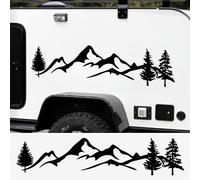 2PCS Aufkleber Wohnwagen Wohnmobil Caravan Camper Auto Berge Wald Landschaft