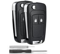 2pcs Autoschlüssel Gehäuse Auto Schlüsselgehäuse für Opel/Vauxhall Insignia Astra J Meriva Zafira Corsa Mokka Karl Cascada Adam, 2 Tasten Ersatz Autoschlüssel Gehäuse für Funkschlüssel Klappschlüssel