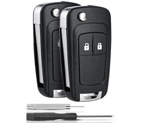 2pcs Autoschlüssel Gehäuse Auto Schlüsselgehäuse für Opel/Vauxhall Insignia Astra J Meriva Zafira Corsa Mokka Karl Cascada Adam, 2 Tasten Ersatz Autoschlüssel Gehäuse für Funkschlüssel Klappschlüssel