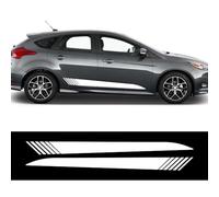 2PCS Car Side Body Skirt Stripe Stickers, for Ford Focus RS ST MK2 MK3 MK4 Sport Style Vinyl Decor Decals Auto Tuning Accessories