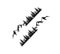 2PCS Für Toyota Für Elfa Auto Tür Seite Aufkleber Berg Wald Aufkleber Zubehör Einstiegblech Seitenschweller(Matt Black)