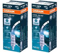OSRAM COOL BLUE® INTENSE H1, +100% mehr Helligkeit, bis zu 5.000K, Halogen-Scheinwerferlampe, LED-Look, Duo Box (2 Lampen)
