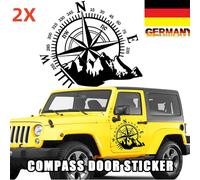 2Stk Aufkleber Kompass Windrose Camper Wohnmobil Dekor Auto Sticker 60 x 50cm DE