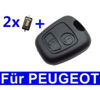 2T Auto Schlüssel Gehäuse für Peugeot 106 206 207 306 307 406 806 + 2xNeu Taster
