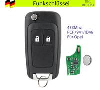 2Tasten Funk Schlüssel Fernbedienung 433MHz Für Opel Mokka Zafira C Astra J Adam