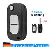 2Tasten Klapp Schlüssel Ersatz Gehäuse VA2 für Renault Kangoo Mercedes Citan