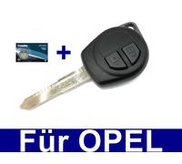 2Tasten Schlüssel Gehäuse Rohling mit Gummi tasten für Opel Agila + Batterie