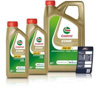 2x 1 L + 5 L = 7 LITER CASTROL Edge Fluid Titanium 5W-30 C3 Motoröl inkl. Castrol Ölwechselanhänger