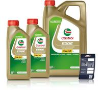2x 1 L + 5 L = 7 Liter Castrol Edge Fluid Titanium 5W-30 LL Motoröl inkl. Castrol Ölwechselanhänger