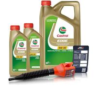 2x 1 L + 5 L = 7 Liter Castrol Edge Fluid Titanium 5W-30 LL Motoröl inkl. Castrol Ölwechselanhänger und Einfülltrichter
