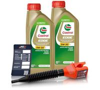2x 1 L Liter Castrol Edge Fluid Titanium 5W-30 LL Motoröl inkl. Castrol Ölwechselanhänger und Einfülltrichter
