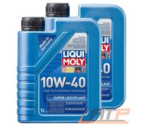 2x 1 L LITER LIQUI MOLY SUPER LEICHTLAUF 10W-40 MOTOR-ÖL MOTOREN-ÖL 32279765