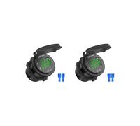 2X 12 V / 24 V Schnell Ladung 3,0 Auto Zigaretten Anzünder USB Ladegerät LED Voltmeter Amperemeter Schwarz und Grün