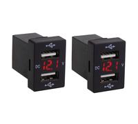 2X 12 V Auto LadegeräT mit Sicherung für 5 V 4.2A Auto Lade Buchse LadegeräT für Telefon Led Display Meter Voltmeter (Rot)