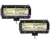 2X 120W LED Arbeitsscheinwerfer Off-Road Scheinwerfer Bar Fernlicht 12V-24V Reflektor Lampen IP67 Wasserdicht Zusatzscheinwerfer Flutlicht für Auto Jeep Traktor SUV(120W)