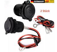 2x 12V Auto KFZ Zigarettenanzünder Dose Buchse Einbau Steckdose Adapter Kabel DE