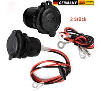 2x 12V Auto KFZ Zigarettenanzünder Dose Buchse Einbau Steckdose Adapter Kabel DE
