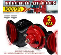 2X 300DB 12V Elektrisch Schnecken Klang Hupe Lufthorn laut Horn Auto Fanfare LKW