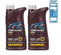 2x 1L Mannol Ceramic Pro 10W-40 Motoröl passend für VW 502.00 505.00 MB 229.1 229.3 PSA B71 2296 Renault RN0700 RN0710