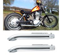 2x 20'' Auspuff Endtopf Schalldämpfer Chrom Turn Out für Suzuki LS 650 Savage