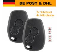 2x 2Tasten Ersatz Schlüssel Gehäuse für Dacia Duster Sandero Logan + 4x Taster