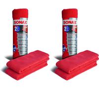 2x 2x SONAX MicrofaserTuch Außen - der Lackpflegeprofi 40 x 40 cm Poliertuch