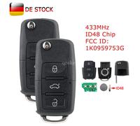 2x 433MHz Funk Schlüssel für VW Golf Touran Caddy Jetta Seat Skoda 1K0959753G