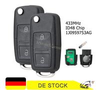 2x 433MHz Funk Schlüssel ID48 1J0959753AG für VW Golf 4 IV Bora Polo Skoda Seat
