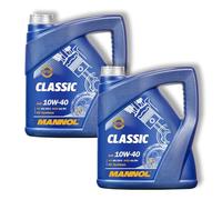2x 4L Mannol Classic 10W-40 Motoröl passend für API SN/SM/CF ACEA A3/B4 MB 229.1 RENAULT RN0700 VW 502.00 505.00