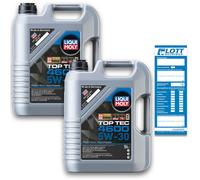 2x 5 Liter Liqui Moly Motorenöl Motoröl Top Tec 4600 5W-30 Motorenoel Oil 3756