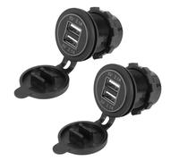 2X 5 V 4.2A Doppelter 2USB Ladegeraet Buchse Adapter Steckdose fuer 12 V 24 V Auto Motorrad (blau)