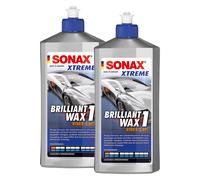 2x 500 ml SONAX XTREME Brilliant Wax Politur 1 Hybrid NPT Hartwachs Lackfpflege